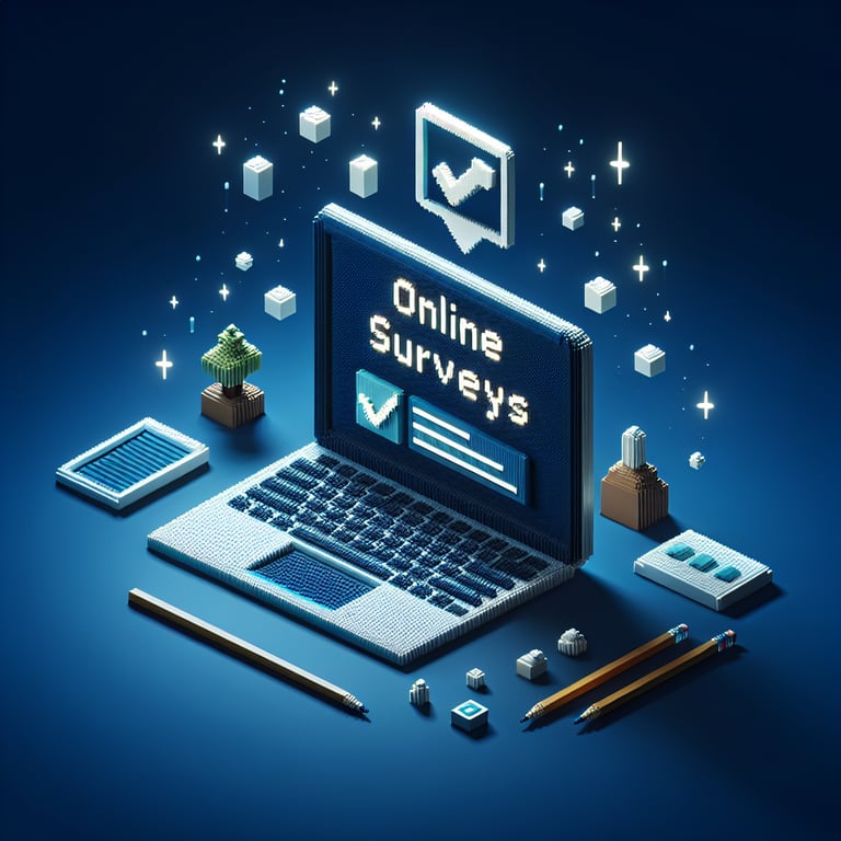 3D voxel art of dynamic poll blocks symbolizing customer satisfaction inquiry