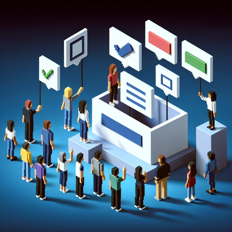 Creative 3D voxel model illustrating employee workflow insights