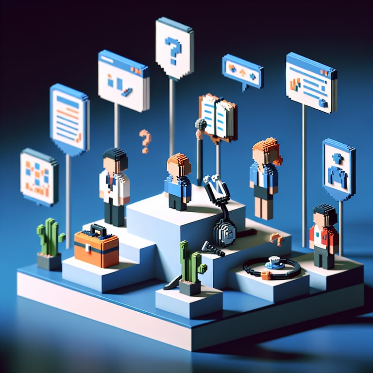 Artistic 3D voxel representation of occupational survey interface