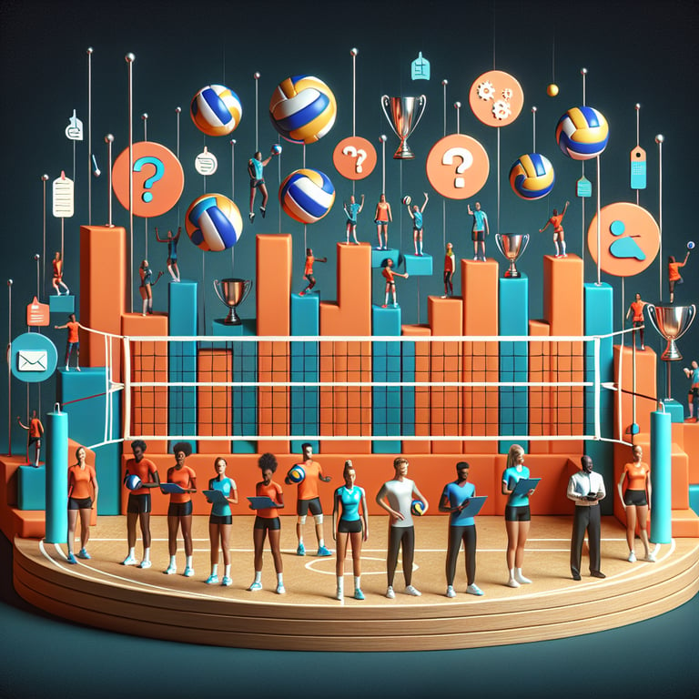 Illustration showcasing the concept of mastering Volleyball survey questions and expected outcomes.