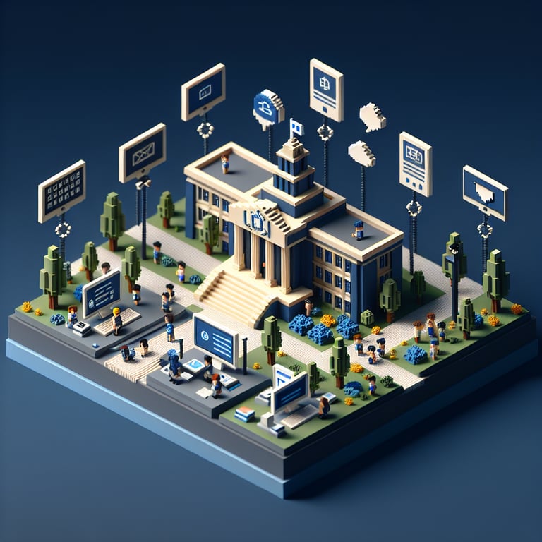 3D voxel art representing campus questionnaire responses