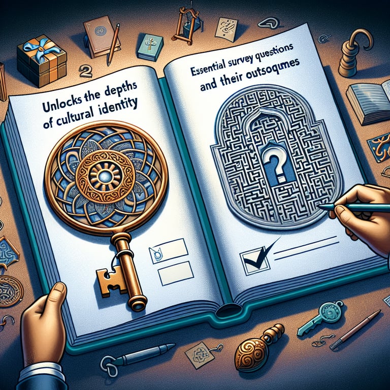 Illustration representing the concept of unlocking Cultural Identity through survey questions.