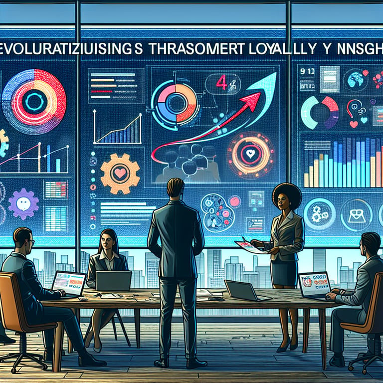 Illustration depicting the concept of revolutionizing business using Customer Loyalty survey questions.