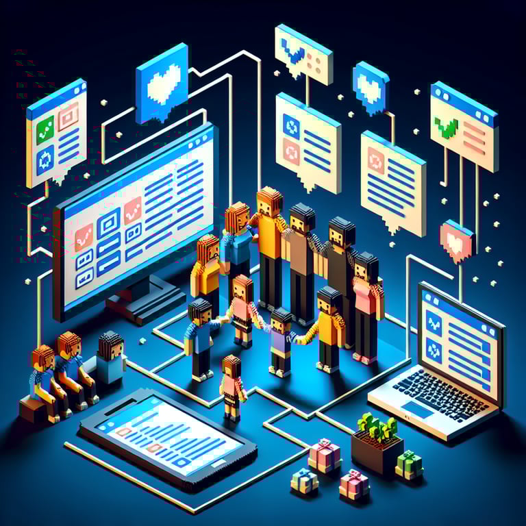 Creative 3D voxel depiction of relatives survey planning module