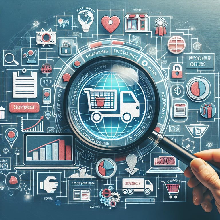 Illustration of key topics to explore in E-commerce survey questions for staying relevant