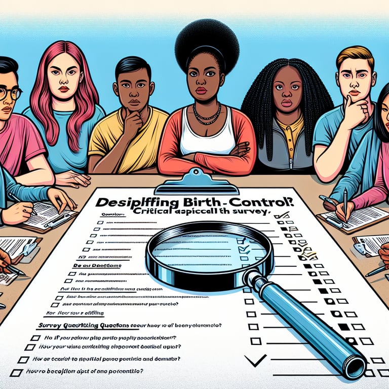 Illustration of critical aspects of Birth Control survey questions