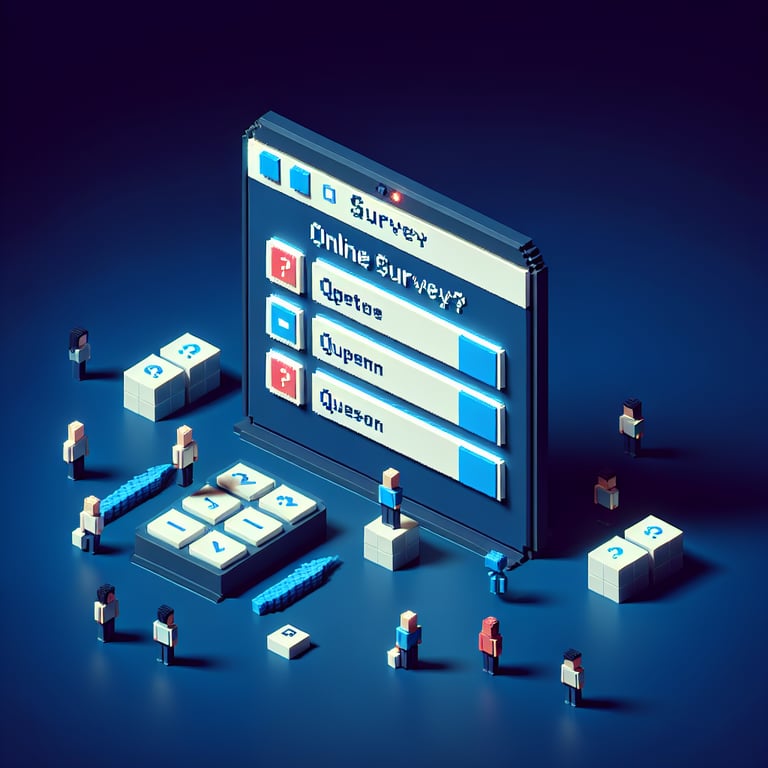 3D voxel art showcasing demographic data blocks and patterns