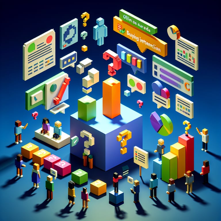 Artistic 3D voxel of consumer purchase intent survey data