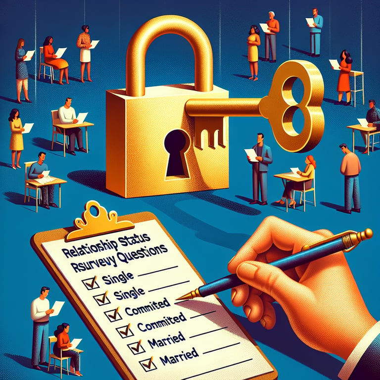 Illustration depicting the power of Relationship Status survey questions for unlocking insights.