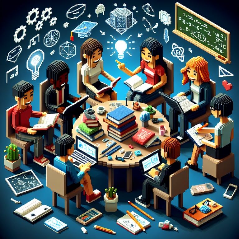 Artistic 3D voxel of student satisfaction survey metrics