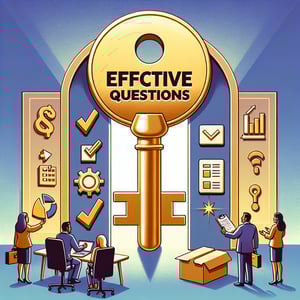 Illustration showing the key to success unlocked by effective Product Research survey questions.
