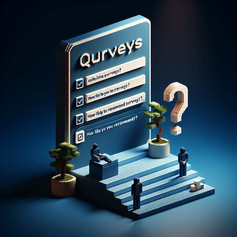 Artistic 3D voxel representing customer loyalty feedback metric