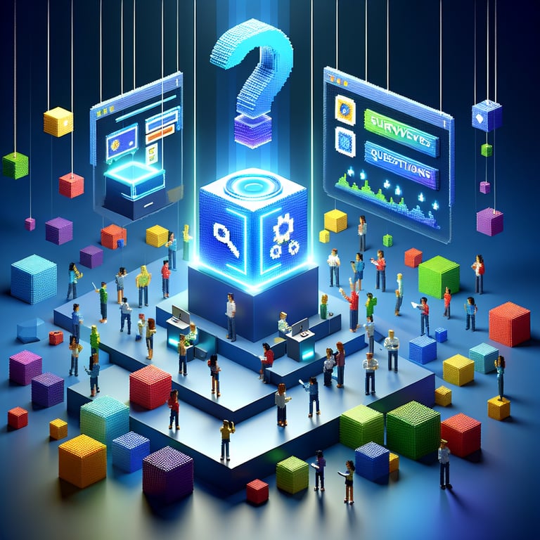 Creative 3D voxel depiction of interactive training feedback poll