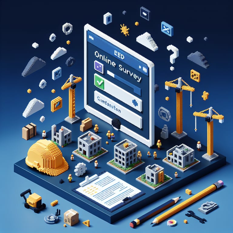 Artistic 3D voxel of builder feedback and satisfaction metrics