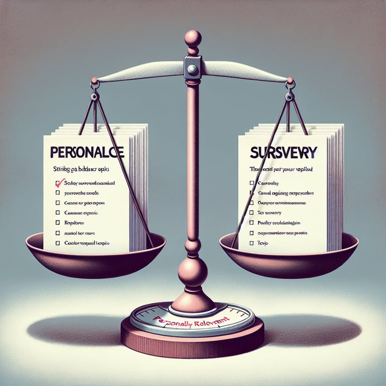 Illustration of Personal Survey survey questions targeting relevant topics.