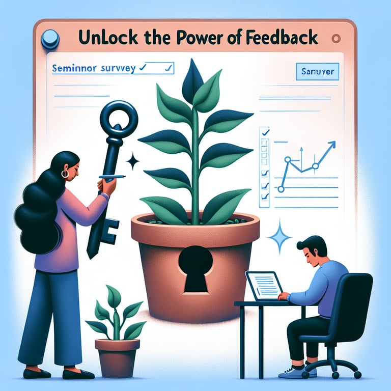 Illustration of Seminar Survey Questions used to unlock feedback for improvement