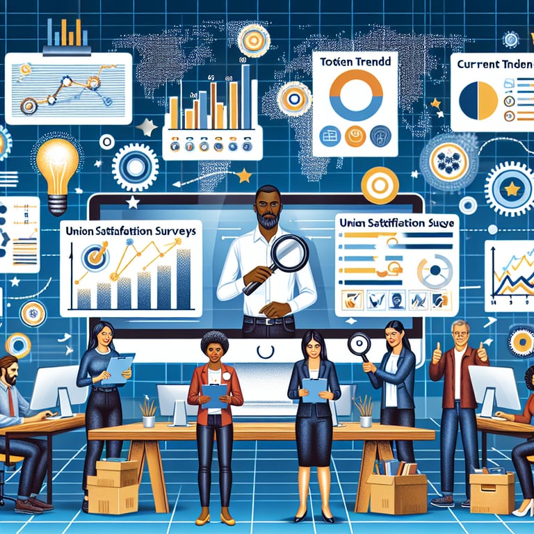 Graphical illustration highlighting current trends in Union Satisfaction survey questions.