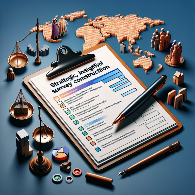 Illustration showcasing the process of crafting effective immigration survey questions.