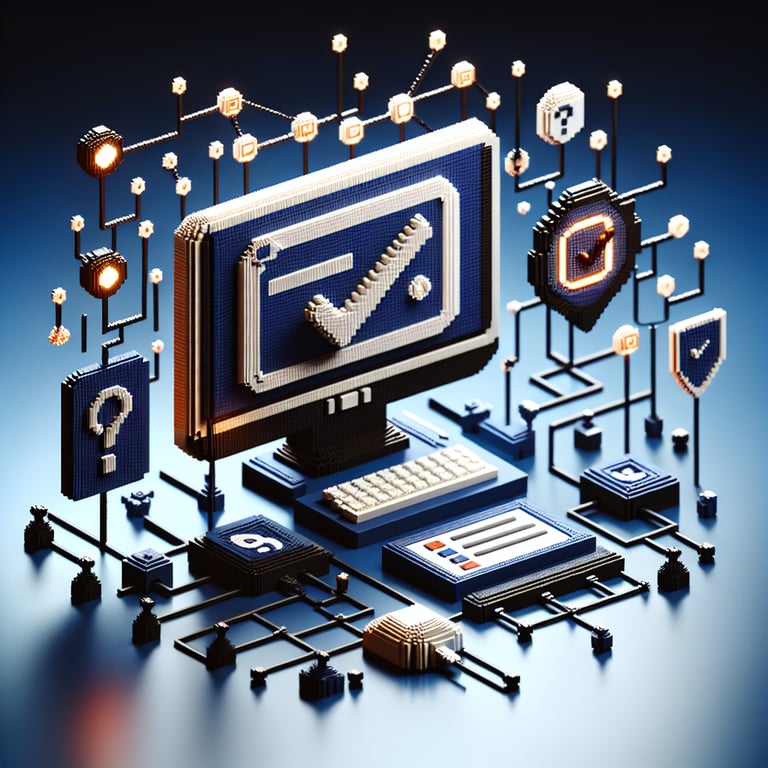 3D voxel art symbolizing cyber harassment survey design