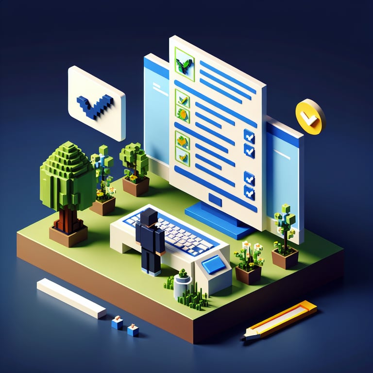 3D voxel art of eco-awareness questionnaire