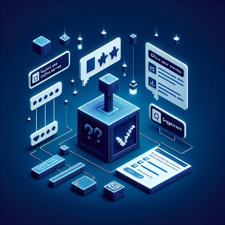 Artistic 3D voxel visualizing rating employee survey
