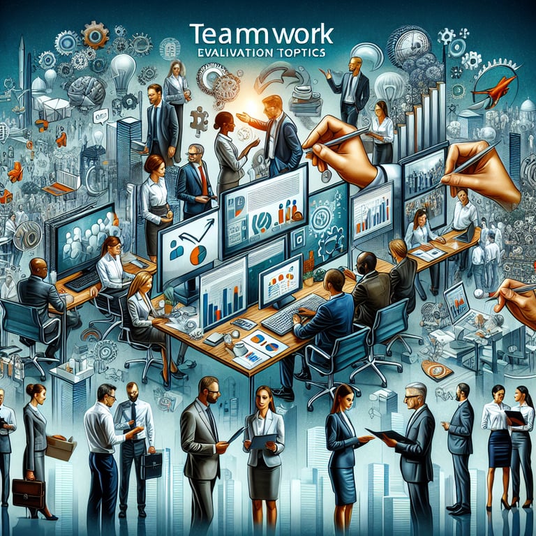 Illustration depicting the relevance of Teamwork Evaluation survey questions in today's workplace.