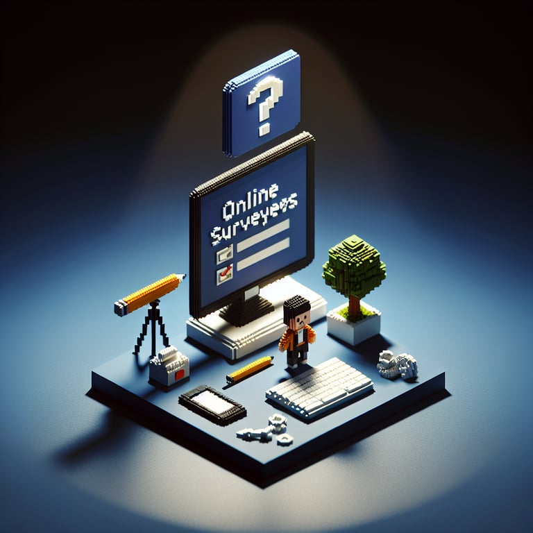 Artistic 3D voxel of customer feedback survey for IT support