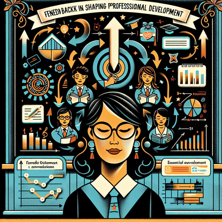 Illustration of key topics in Teacher's Professional Development Feedback survey questions