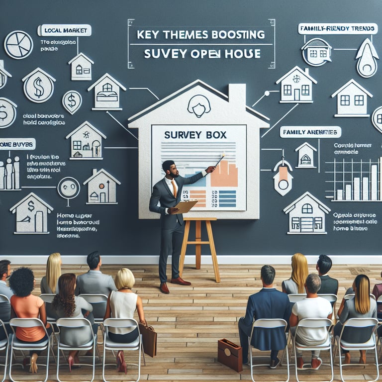 Illustration of key topics that boost responses in Real Estate Open House survey questions