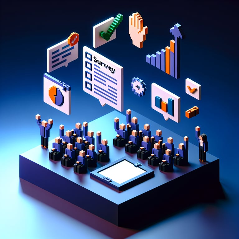 3D voxel depiction of team engagement poll process