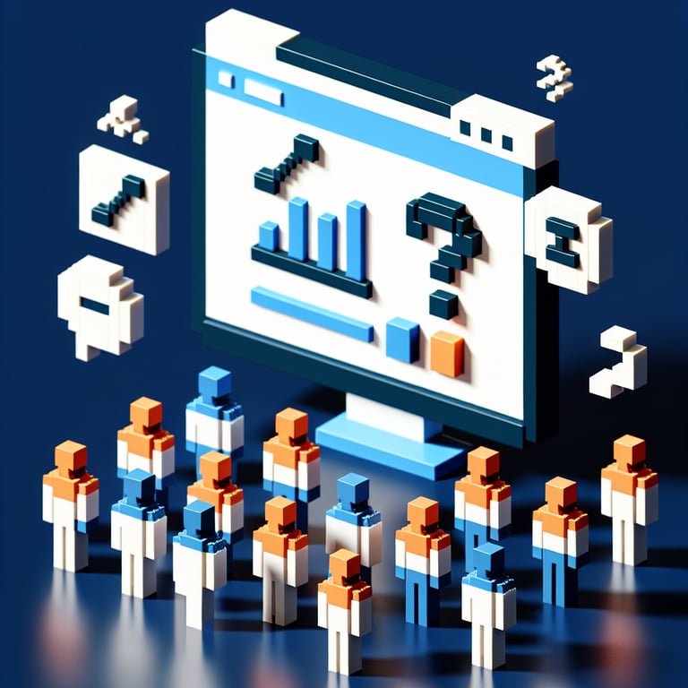 Artistic 3D voxel representation of inmate feedback survey