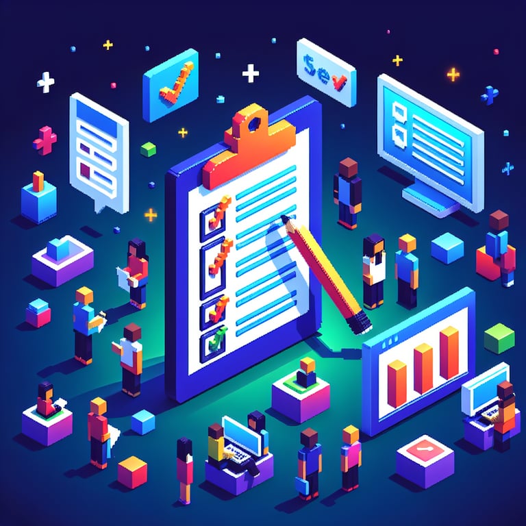 Artistic 3D voxel of family engagement feedback survey