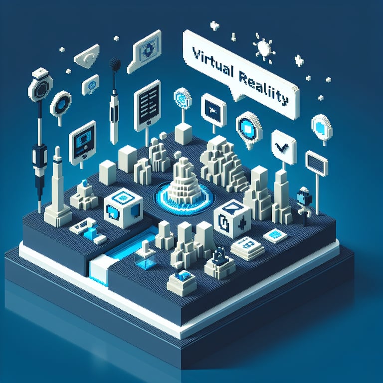 3D voxel graphic representing virtual reality feedback