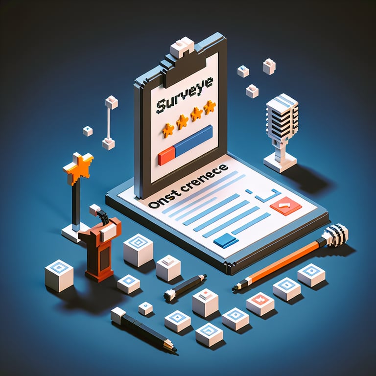 Creative 3D voxel visualization of post-event survey response flow