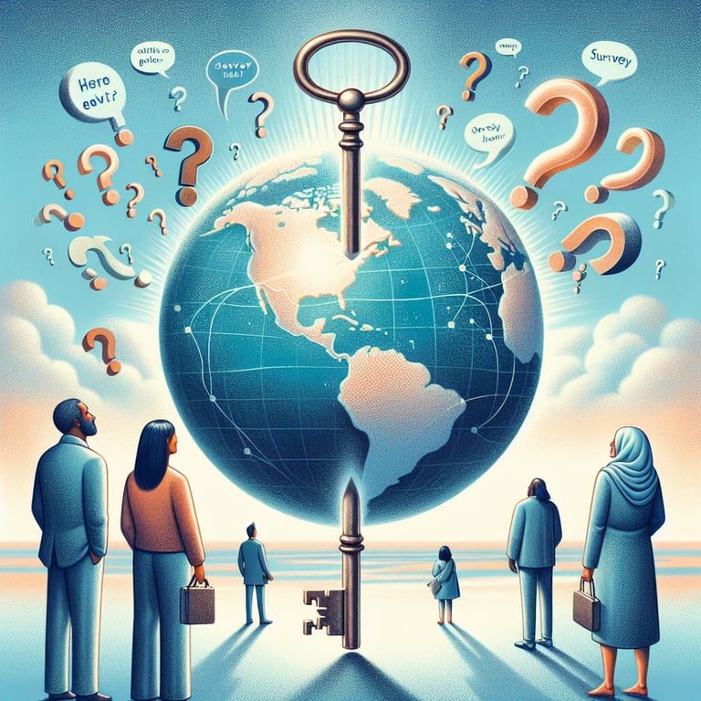 Illustration showing the power of Worldview survey questions in unlocking perspectives.