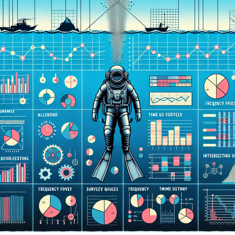 Illustration depicting the importance of topics in frequency survey questions.