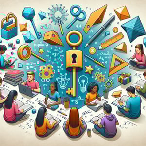 Illustration of strategic Math Survey for Students survey questions unlocking student potential.