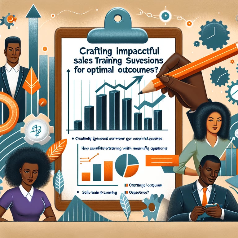 Illustration demonstrating the creation of impactful Sales Training survey questions for optimal results.