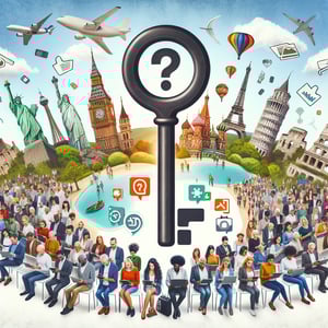 Illustration depicting the process of unlocking the power of Tourism Feedback survey questions.