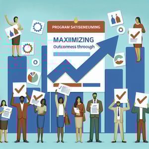 Illustration depicting maximized outcomes through effective Program Satisfaction survey questions.