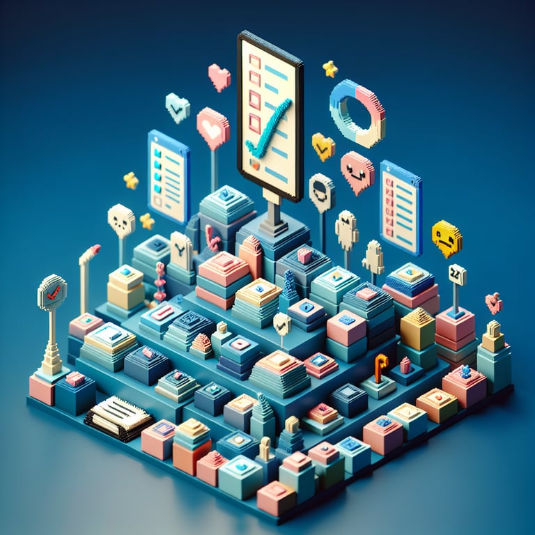3D voxel art embodying superior customer care survey insights