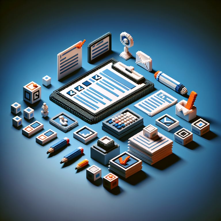 Artistic 3D voxel sculpture capturing early adopter survey innovation