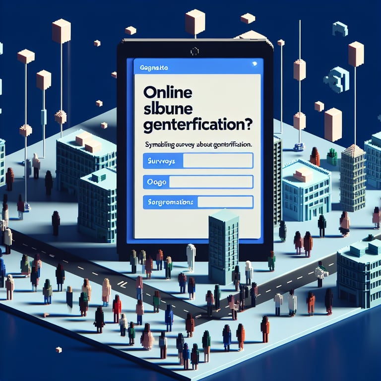 Artistic 3D voxel model of urban transformation questionnaire