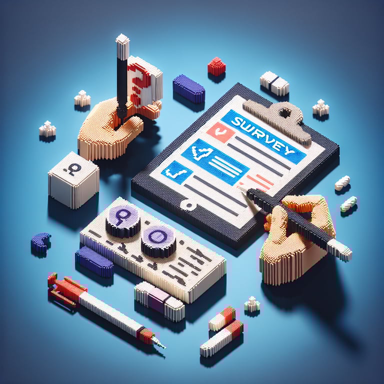 Artistic 3D voxel representing drug addiction survey design