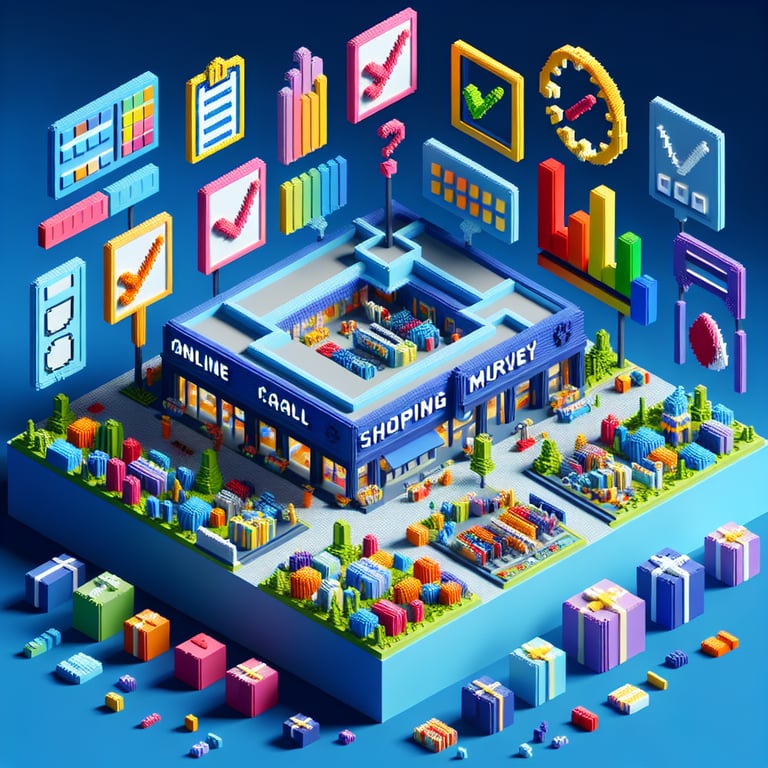 Artistic 3D voxel of shopper experience polling