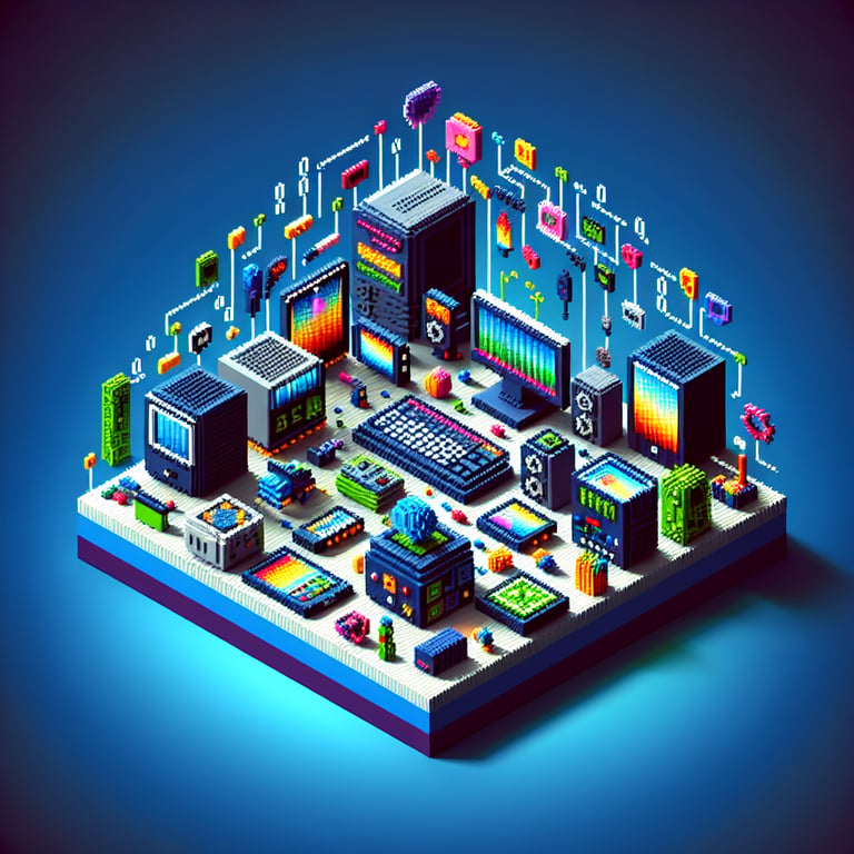 Illustration depicting core themes of a Technology Usage survey.