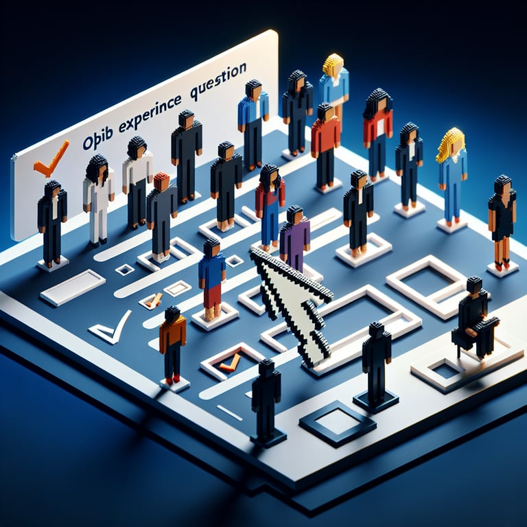 3D voxel illustration of an engaging employee feedback survey system