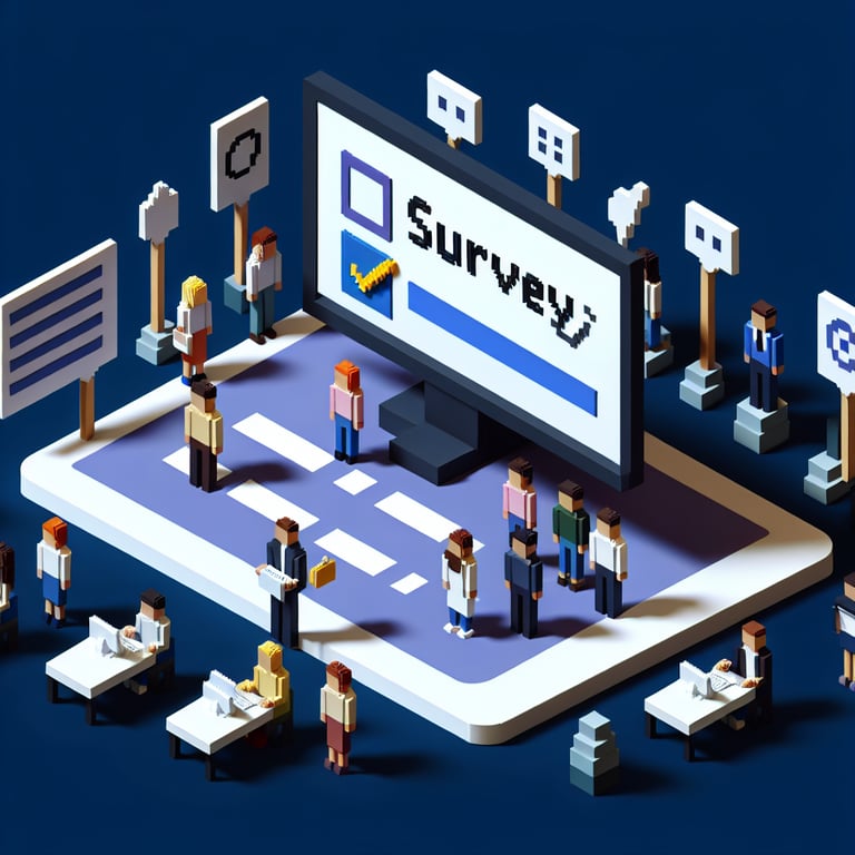Artistic 3D voxel composition symbolizing comparative gender survey findings