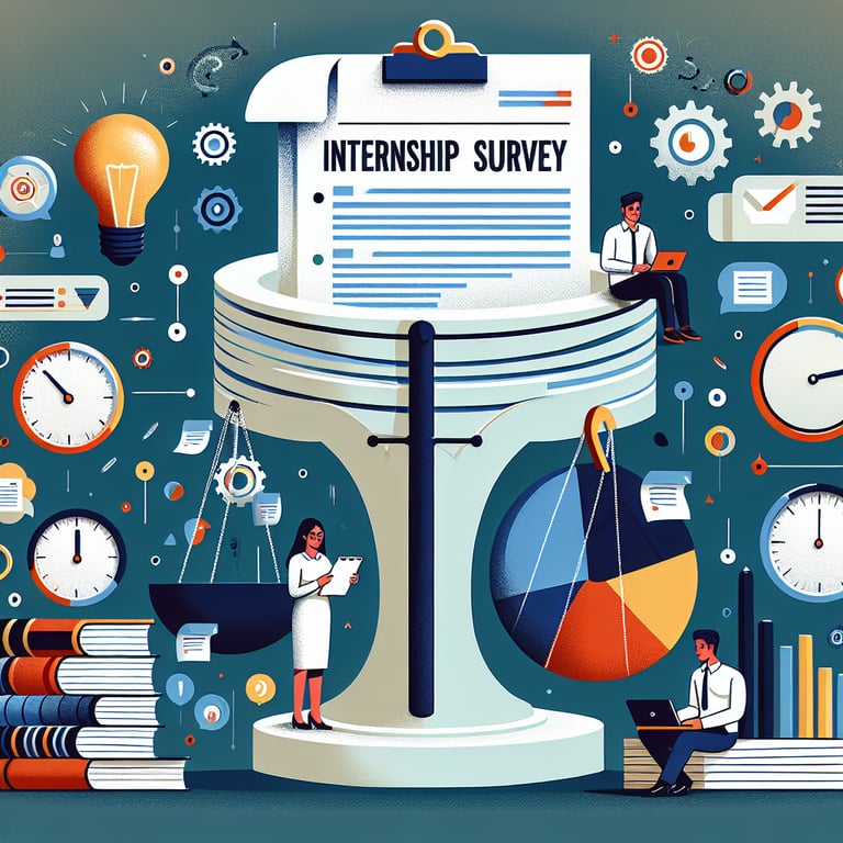 Illustration highlighting the significance of Internship survey questions in understanding key topics.