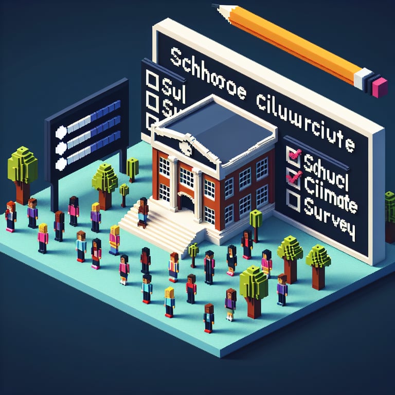 Artistic 3D voxel of feedback pulse in school climate survey